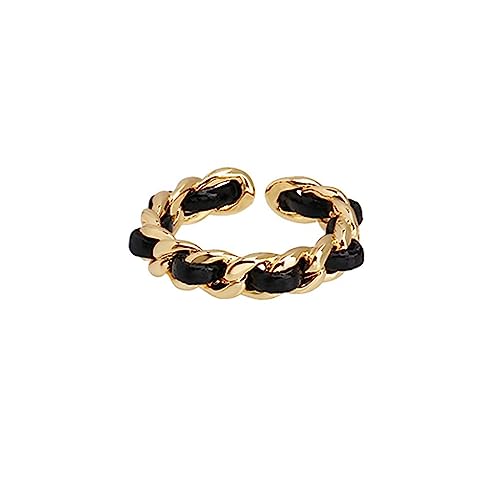 Neues Elegantes und Einfaches Design Lederseil Gebratener Teig Drehform Offene Ringe Trendige Schmuckpartei Neue Trendige Pride-Ringe von OdDdot