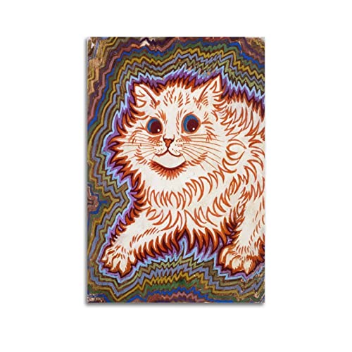 OdDdot Louis Wain Maler-Kunstwerk – (Kaleidoskop-Katzen) Druck Poster Leinwand Kunst und Wandkunst Bild Druck Moderne Familie Schlafzimmer Dekorationen 40 x 60 cm von OdDdot