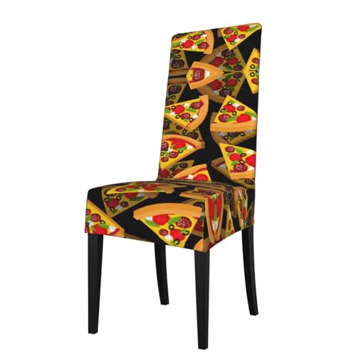 OdDdot Pizza 3D wasserdichte Stuhlhussen für Esszimmer, Stretch-Küchenstuhlhussen, für Esszimmer, Küche von OdDdot