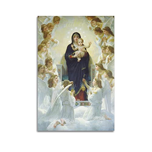 William Adolphe Bouguereau Malerkunstwerk – (Jungfrau mit Engeln, Maria und Kind Jesus) Druck Po-Print Foto Kunst Malerei Leinwand Heimdekoration Schlafzimmer moderne Dekorationen Geschenke 20 x 30 cm von OdDdot