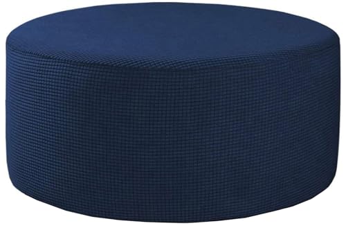 Hockerbezug Rund Fußhocker Bezug Ottomane Rund Schonbezug 40/50/60cm Stretch Jacquard Husse für Fußhocker Ottomanischer Hocker-Bezug Überzug Hocker Protector Waschbar(#6,50x50cm/20x20in) von Odaima