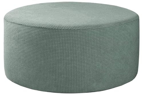Hockerbezug Rund Fußhocker Bezug Ottomane Rund Schonbezug 40/50/60cm Stretch Jacquard Husse für Fußhocker Ottomanischer Hocker-Bezug Überzug Hocker Protector Waschbar(#9,40x40cm/16x16in) von Odaima