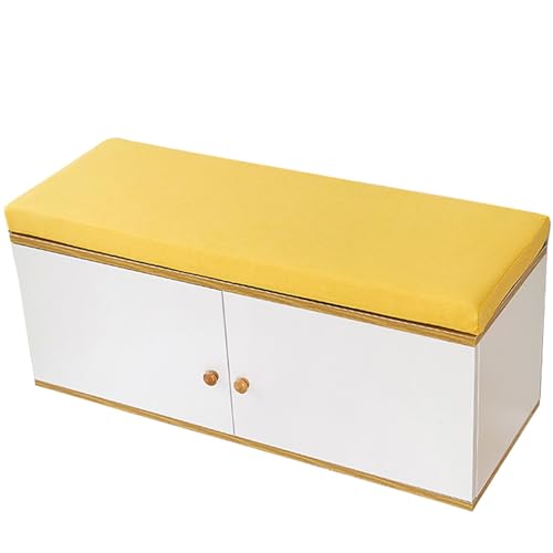 Odaima Bankauflage Bankkissen 5cm Dicke Sitzkissen Bank, Outdoor Stuhlkissen mit Abnehmbarem Leinen Bezug, rutschfest Sitzpolster Bank, Bankpolster Stuhlkissen für Gartenmöbel(Gelb,35x35x5cm) von Odaima