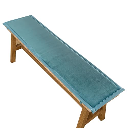 Odaima Bench Sitzpolster Outdoor/Indoor Gartenbank Bankauflage Sitzkissen 30x180/100x50/120x40/150x40 cm Samt Bankkissen Loungekissen Rutschfestes(Lake Blue,35x100cm) von Odaima