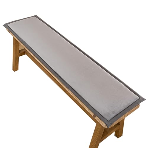 Odaima Bench Sitzpolster Outdoor/Indoor Gartenbank Bankauflage Sitzkissen 30x180/100x50/120x40/150x40 cm Samt Bankkissen Loungekissen Rutschfestes(Silbergrau,45x120cm) von Odaima