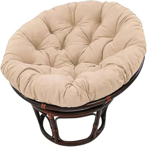 Odaima Papasansessel Kissen 40/50/60/70/80/90/100cm,Rundes Gartenstuhlkissen Stuhlauflagen, Schwenksessel Hängesessel Dicke Stuhlkissen,für Indoor Outdoor Garten Stuhlauflage(Khaki,130x130cm) von Odaima