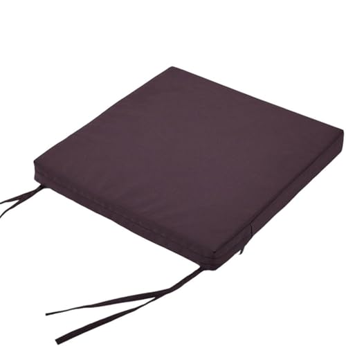 Sitzkissen Stuhlkissen Outdoor Wasserdicht Terrassenstuhlkissen für Gartenmöbel Sitzpolster 40×40/45×45/50×50cm ,mit Bändern Schaumstoff Sitzauflage Esszimmerstuhlauflage(Dunkler Kaffee,38x38x5cm) von Odaima