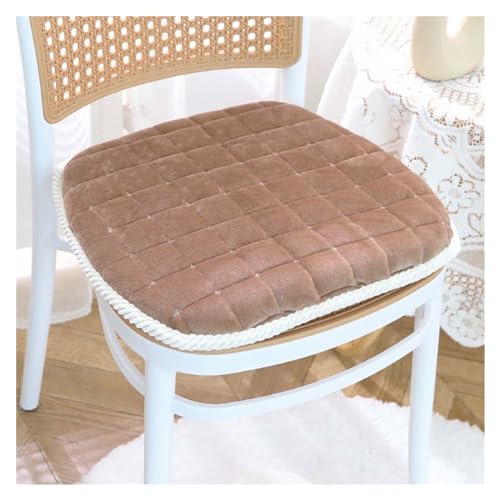 Stuhlkissen Mit Bändern Sitzkissen Stuhl rutschfest Sitzauflage Sitzpolster Halbrund Stuhlauflage Für Stühle In Haus Und Garten Büro(#14,45x48cm/18x19in) von Odaima