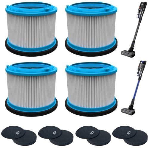 4 waschbare HEPA-Filter-Set für Bissell PowerClean FurGuard 280 W und FurFinder 200 W selbststehende schnurlose Staubsauger-Ersatzteile, 4 Filter und 8 Vorfilter-Pads von Odashen