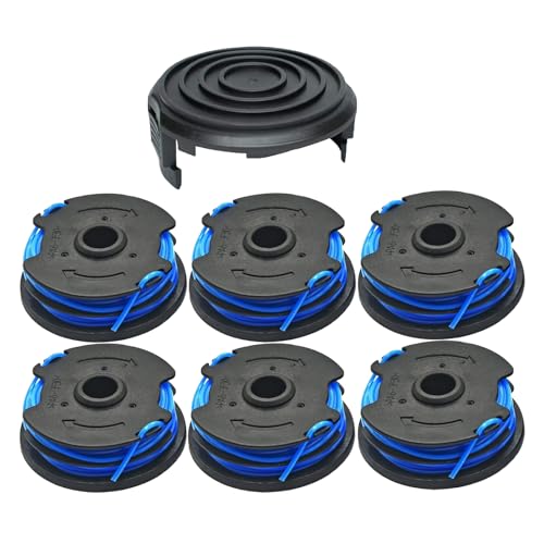 Odashen 7 Stück 7 m 0,2 cm Doppelfaden Trimmer Spule für Harbor Freight Bauer 20115E-B, Ersatzspule Nachfüllspule Dual Line (6 Spule + 1 Kappe) von Odashen