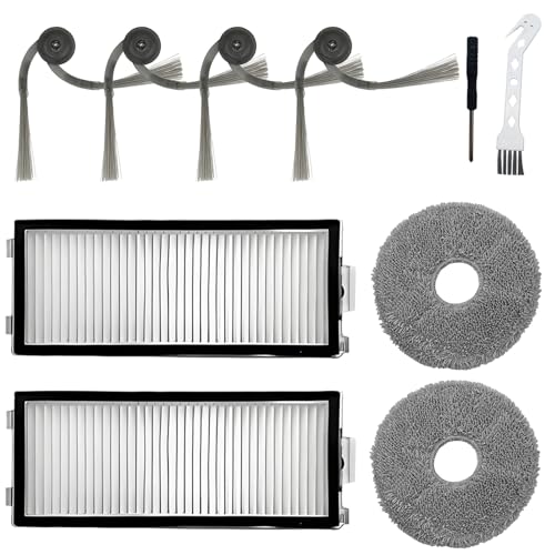Odashen Ersatzzubehör-Set für Roborock Saros Z70 Staubsauger, 4 Seitenbürsten, 2 HEPA-Filter, 2 Wischpads, 1 Reinigungsbürste, 1 Schraubendreher, 10 Stück Odashen Ersatzzubehör-Set für Roborock Saros Z70 Staubsauger, 4 Seitenbürsten, 2 HEPA-Filter, 2 Wischpads, 1 Reinigungsbürste, 1 Schraubendreher, 10 Stück von Odashen