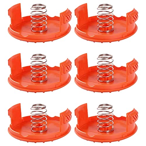 Odashen Trimmer-Spulenkappe + Federn Zubehör für Black&Decker RC-100-P, GH600, CST2000, LST400, ST6600, NST2018 (6 Kappen, 6 Federn) von Odashen