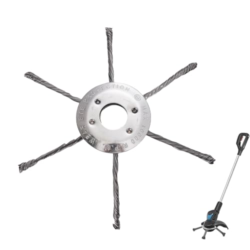 Odashen Verbesserter Universal-Draht-Trimmerkopf, 17,8 cm, universeller Stahldraht-Unkrautschneiderkopf für elektrischen, batteriebetriebenen schnurlosen Rasentrimmer von Odashen