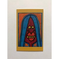 Mini Kunstdruck - Frauen Portrait Außenseiter Kunst Kleine Zeichnung Jay Snelling von OddLittleDrawings