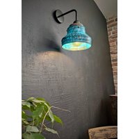 Wandleuchte Wandbeleuchtung Industrieleuchte Moderne Kupferlampe Minimalistisch Patina von OddandRusty