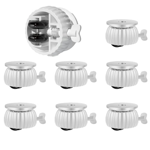OddeKey Rollen für Möbel Set, Kugelrollen für Möbel Sselbstklebendes, Universal 360 Moving Wheels, Kleine Rollen für Möbel, Kaffeemaschine, Mülleimer, Topfpflanzen, 8 Stück, Weiß von Oddekey