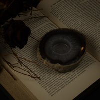 Achat Teelichthalter - Heilkristalle Kristall Edelstein Mineralien Esoterik Natürlicher Rauchquartz Weihnachtsdekoration von OddsAndEndsCuriosity
