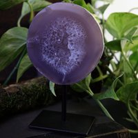 Achatgeoden Auf Metallständer - Achat Geode, Amethyst, Heilkristall, Edelstein, Mineralien von OddsAndEndsCuriosity
