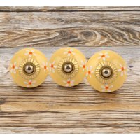 2Er Set Keramikknäufe Floral Gelb Senffarbene Apricot Keramik Möbelgriffe Vintage Schrankgriffe 2Er Set Keramikknäufe Floral Gelb Senffarbene Apricot Keramik Möbelgriffe Vintage Schrankgriffe von OddsAndKnobs