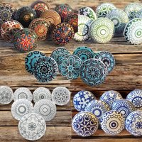 Keramik Schubladenknauf Möbelknauf Mandala Knäufe Blau Grün Rosa Petrol Möbelgriffe 2/4/6/8/10/12 von OddsAndKnobs