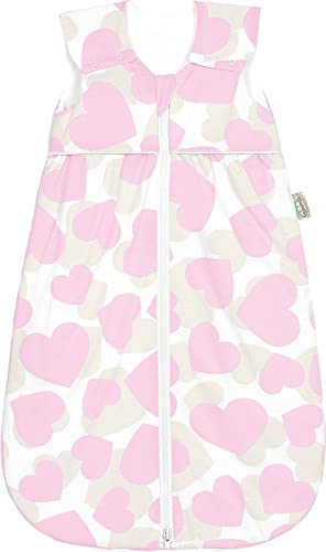 Jersey-Schlafsack"Anni light", smart hearts light pink, Gr. 110 von Odenwälder