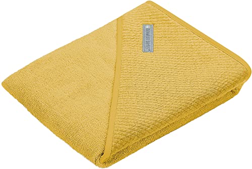 Odenwälder Frottee Kapuzenbadetuch Handtuch 100x100 cm Uni Mustard | 32026-476 von Odenwälder