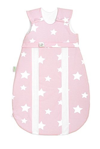 Odenwälder Jersey-Schlafsack prima klima white stars rose quarz, Größe:90 von Odenwälder