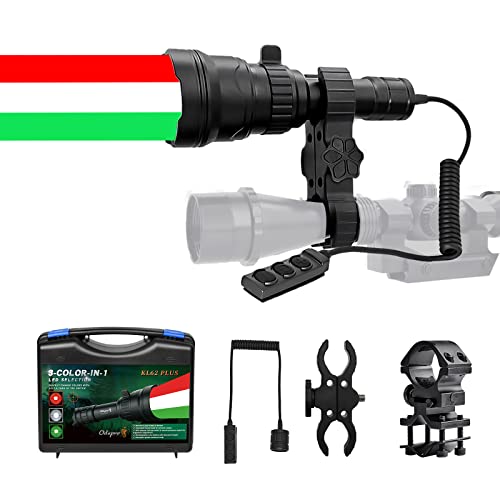 Odepro KL62Plus 3-Color-in-1 (Rot, Weiß, Grün) Zoom Taschenlampe Stufenlos dimmbare LED-Taschenlampe IP68 Wasserdichte taktische Taschenlampe von Odepro
