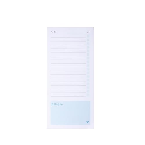 Odernichtoderdoch Notizblock DIN lang - To Do-Liste zum Abhaken - 10 x 21 cm - Block - Hochformat - 50 Blatt zum Abreißen - Einkaufsliste - Haushalt - Organisation (To Dos, hellblau) von Odernichtoderdoch