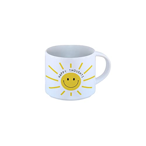 Odernichtoderdoch Tasse „Happy thoughts“ - Kaffeebecher aus Keramik mit Motiv - Volumen 0.4 l weiß Odernichtoderdoch Tasse „Happy thoughts“ - Kaffeebecher aus Keramik mit Motiv - Volumen 0.4 l weiß von Odernichtoderdoch