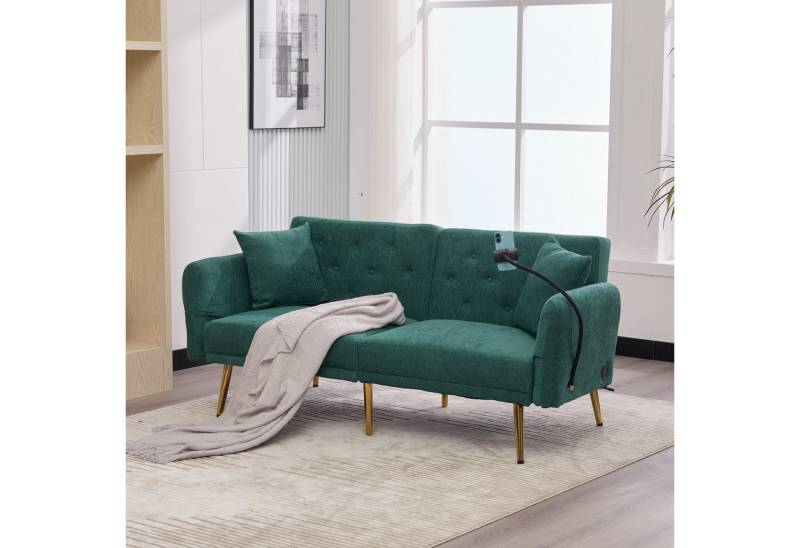 Odikalo 2-Sitzer Klappsofa Schlafsofa verstellbarer Rückenlehne, Multifunktionales Sofa-Bett für zwei Personen mit verstellbarer Rückenlehne, Handyhalter, Seitentasche, Metallbeinen – ein modernes Klappsofa als Sitzmöbel oder Gästebett. von Odikalo