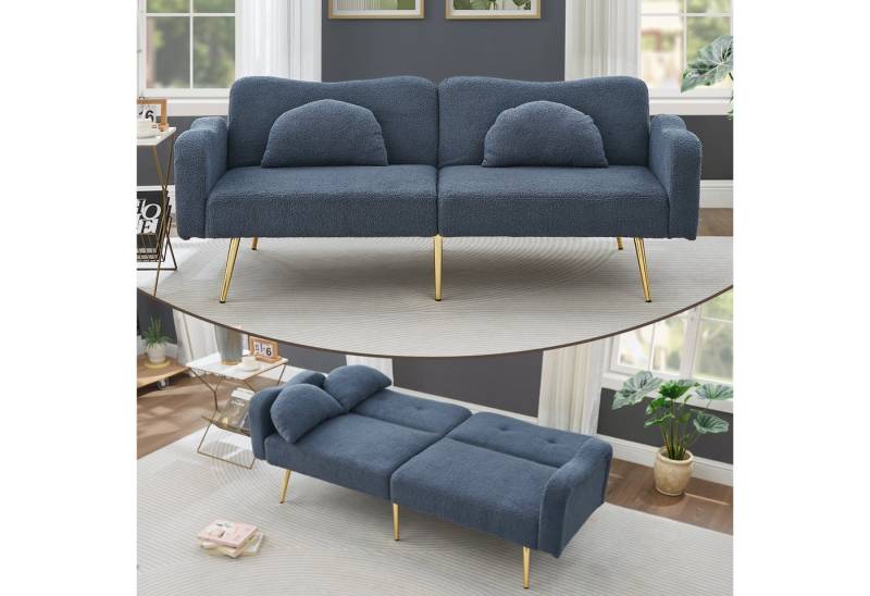 Odikalo 2-Sitzer Polstersofa Relaxsofa Lounge Sessel Verstellbar Rückenlehne Blaugrau von Odikalo