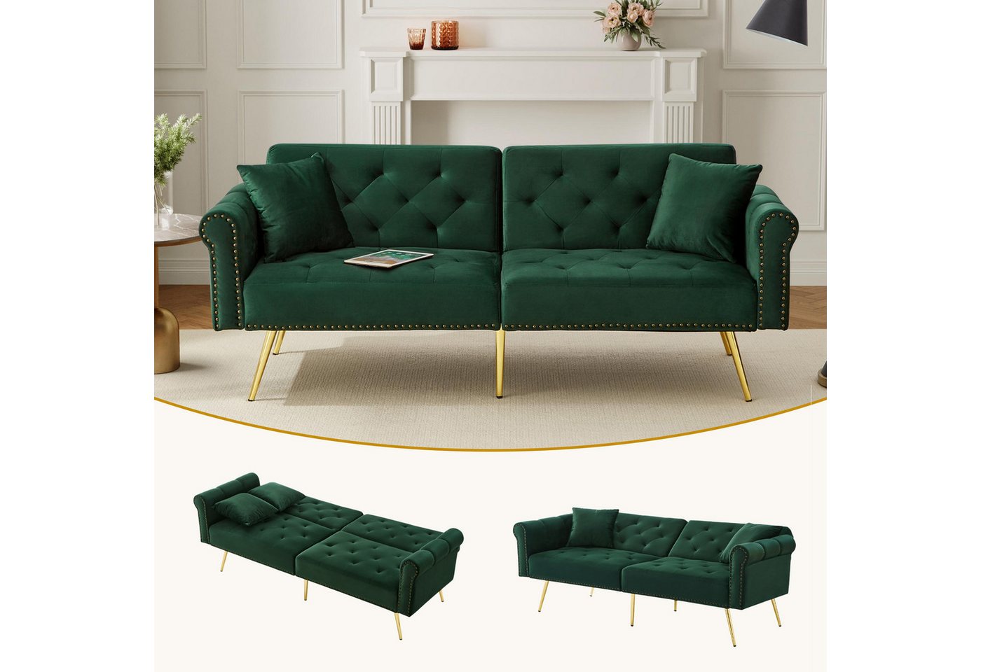 Odikalo 2-Sitzer Polstersofa Relaxsofa Lounge Sessel Verstellbar Rückenlehne Mehrfarbig von Odikalo