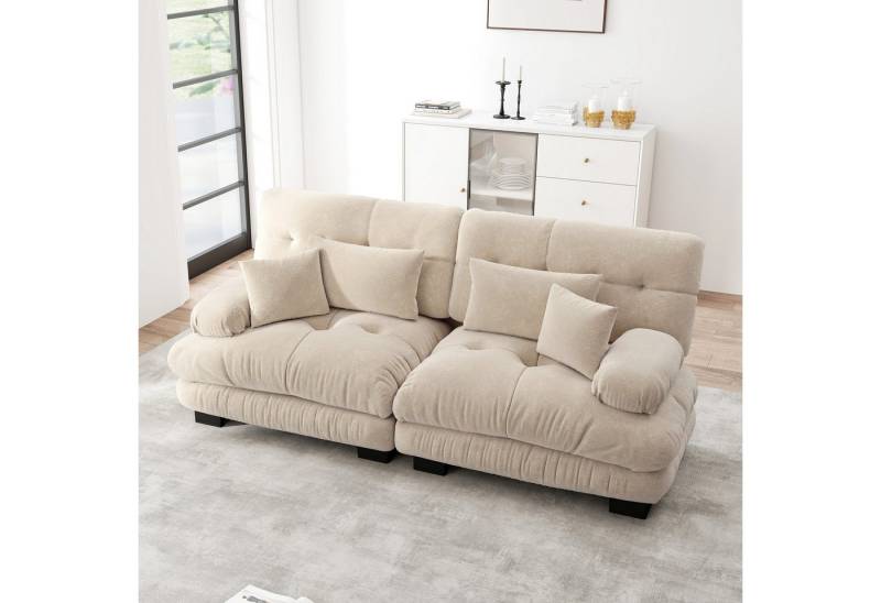 Odikalo 2-Sitzer Schlafsofa Polstersofa Ecksofa, Cloud Ecksofa für Wohnzimmer, Chenille Doppelsofa mit 2 Lendenkissen und 2 Dekokissen, Massivholzrahmen, Chenille, Polstermöbel Odikalo 2-Sitzer Schlafsofa Polstersofa Ecksofa, Cloud Ecksofa für Wohnzimmer, Chenille Doppelsofa mit 2 Lendenkissen und 2 Dekokissen, Massivholzrahmen, Chenille, Polstermöbel von Odikalo