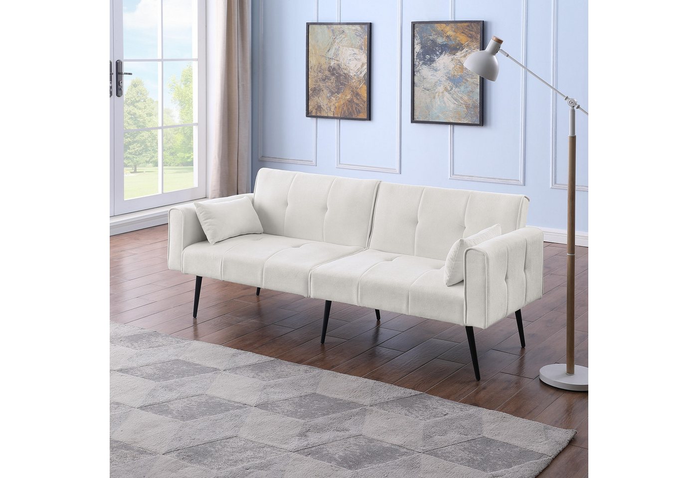 Odikalo 2-Sitzer Schlafsofa faltbares Stoff-Schlafcouch Mehrfarbig, für Zuhause, Wohnheim, Bonuszimmer, kompakte Räume. Odikalo 2-Sitzer Schlafsofa faltbares Stoff-Schlafcouch Mehrfarbig, für Zuhause, Wohnheim, Bonuszimmer, kompakte Räume. von Odikalo