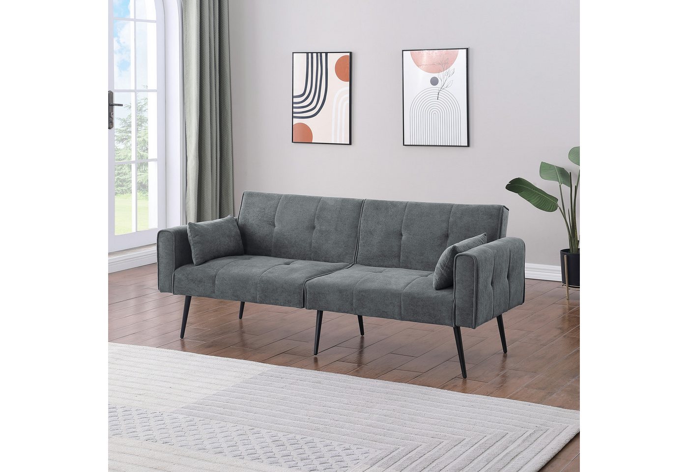 Odikalo 2-Sitzer Schlafsofa faltbares Stoff-Schlafcouch Mehrfarbig, für Zuhause, Wohnheim, Bonuszimmer, kompakte Räume. Odikalo 2-Sitzer Schlafsofa faltbares Stoff-Schlafcouch Mehrfarbig, für Zuhause, Wohnheim, Bonuszimmer, kompakte Räume. von Odikalo