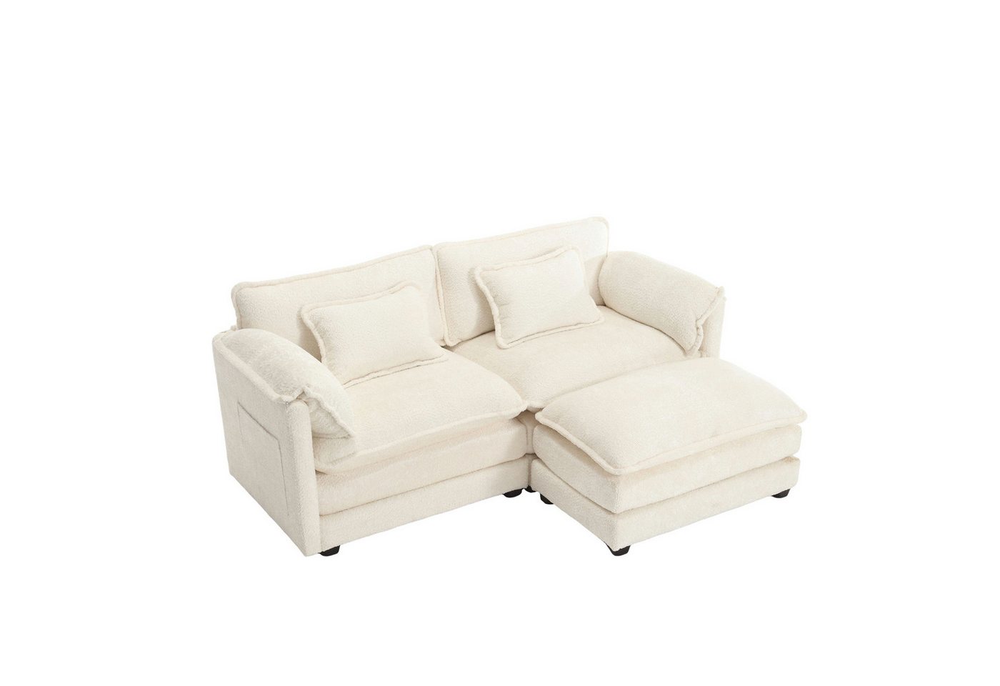 Odikalo 2-Sitzer Zweisitzer-Sofa Fußstütze Chenille seitlichen Ablagefächern Kissen von Odikalo