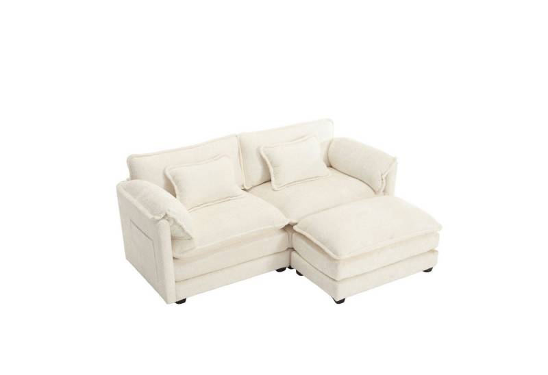 Odikalo 2-Sitzer Zweisitzer-Sofa Fußstütze Chenille seitlichen Ablagefächern Kissen von Odikalo