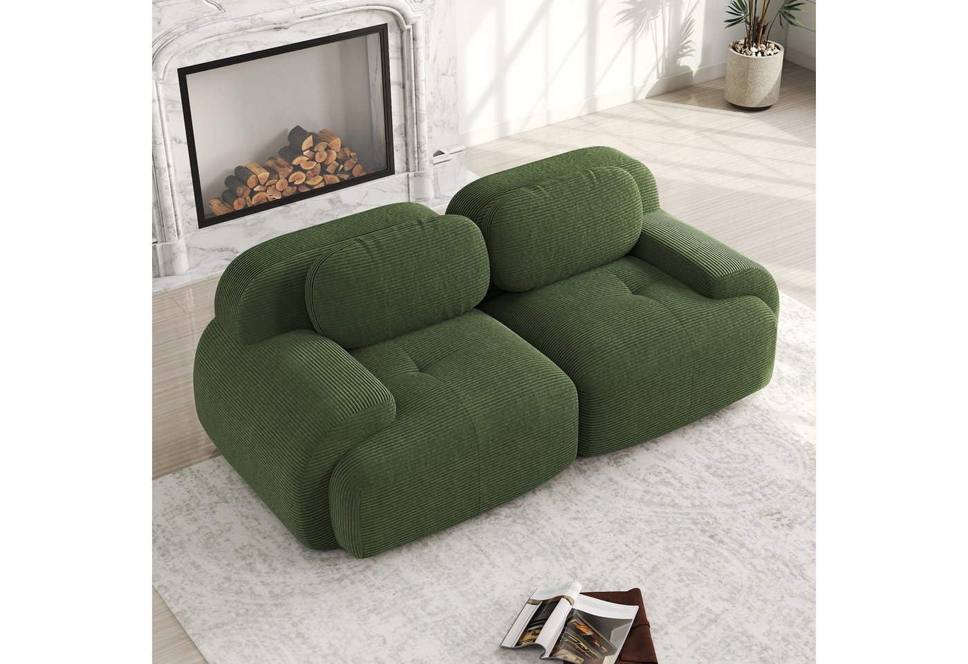 Odikalo 2-Sitzer modular kombinierbar Polstersofa Chaiselongue, 82'' Loveseat-Sofa aus Cordsamt, modular kombinierbar mit geschwungenen Armlehnen und rutschfester Unterseite, hochelastische Polsterung für Wohnzimmer, Schlafzimmer und Heimkino, Mehrfarbig Odikalo 2-Sitzer modular kombinierbar Polstersofa Chaiselongue, 82'' Loveseat-Sofa aus Cordsamt, modular kombinierbar mit geschwungenen Armlehnen und rutschfester Unterseite, hochelastische Polsterung für Wohnzimmer, Schlafzimmer und Heimkino, Mehrfarbig von Odikalo