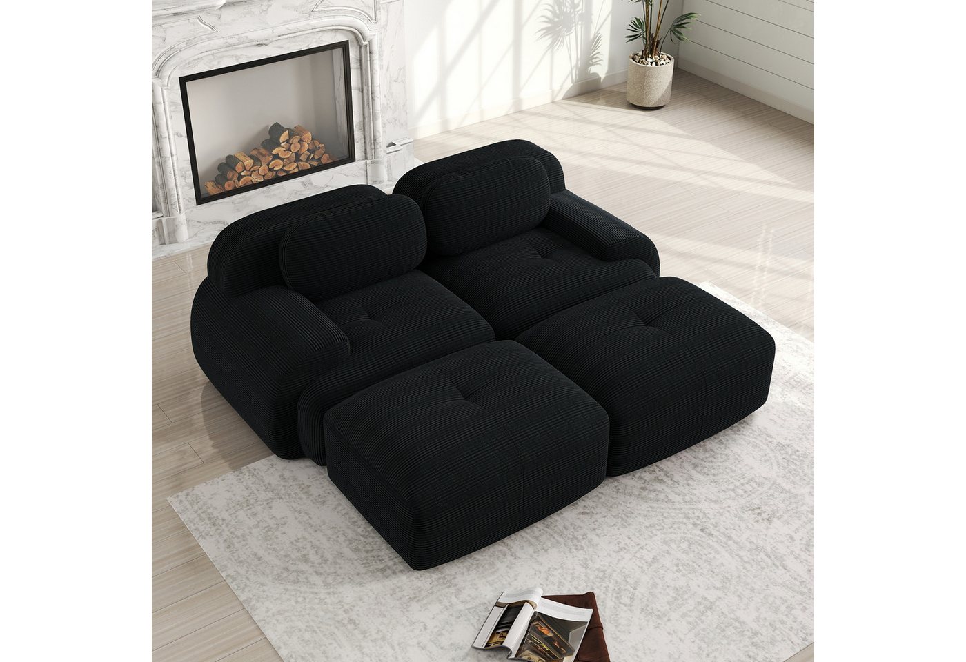 Odikalo 2-Sitzer modular kombinierbar Schlafsofa Polstersofa, 2-Sitzer-Sofa aus Cordstoff, modular kombinierbar mit Chaiselongue, rutschfest, ergonomische Armlehnen und hochelastische Polsterung für Wohnzimmer und Schlafzimmer, Mehrfarbig Odikalo 2-Sitzer modular kombinierbar Schlafsofa Polstersofa, 2-Sitzer-Sofa aus Cordstoff, modular kombinierbar mit Chaiselongue, rutschfest, ergonomische Armlehnen und hochelastische Polsterung für Wohnzimmer und Schlafzimmer, Mehrfarbig von Odikalo