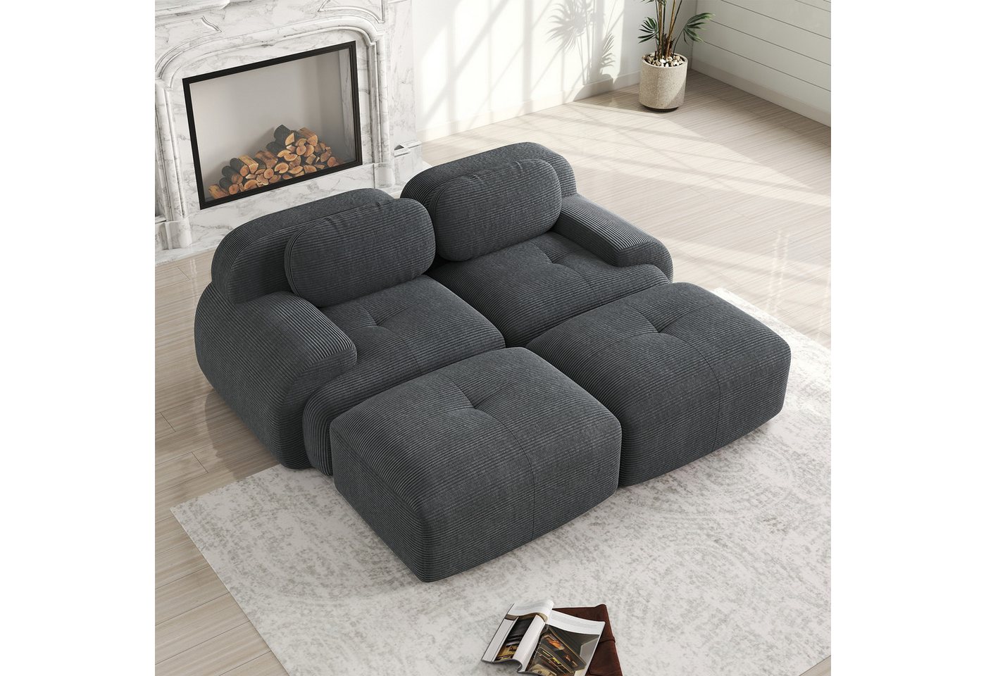 Odikalo 2-Sitzer modular kombinierbar Schlafsofa Polstersofa, 2-Sitzer-Sofa aus Cordstoff, modular kombinierbar mit Chaiselongue, rutschfest, ergonomische Armlehnen und hochelastische Polsterung für Wohnzimmer und Schlafzimmer, Mehrfarbig Odikalo 2-Sitzer modular kombinierbar Schlafsofa Polstersofa, 2-Sitzer-Sofa aus Cordstoff, modular kombinierbar mit Chaiselongue, rutschfest, ergonomische Armlehnen und hochelastische Polsterung für Wohnzimmer und Schlafzimmer, Mehrfarbig von Odikalo