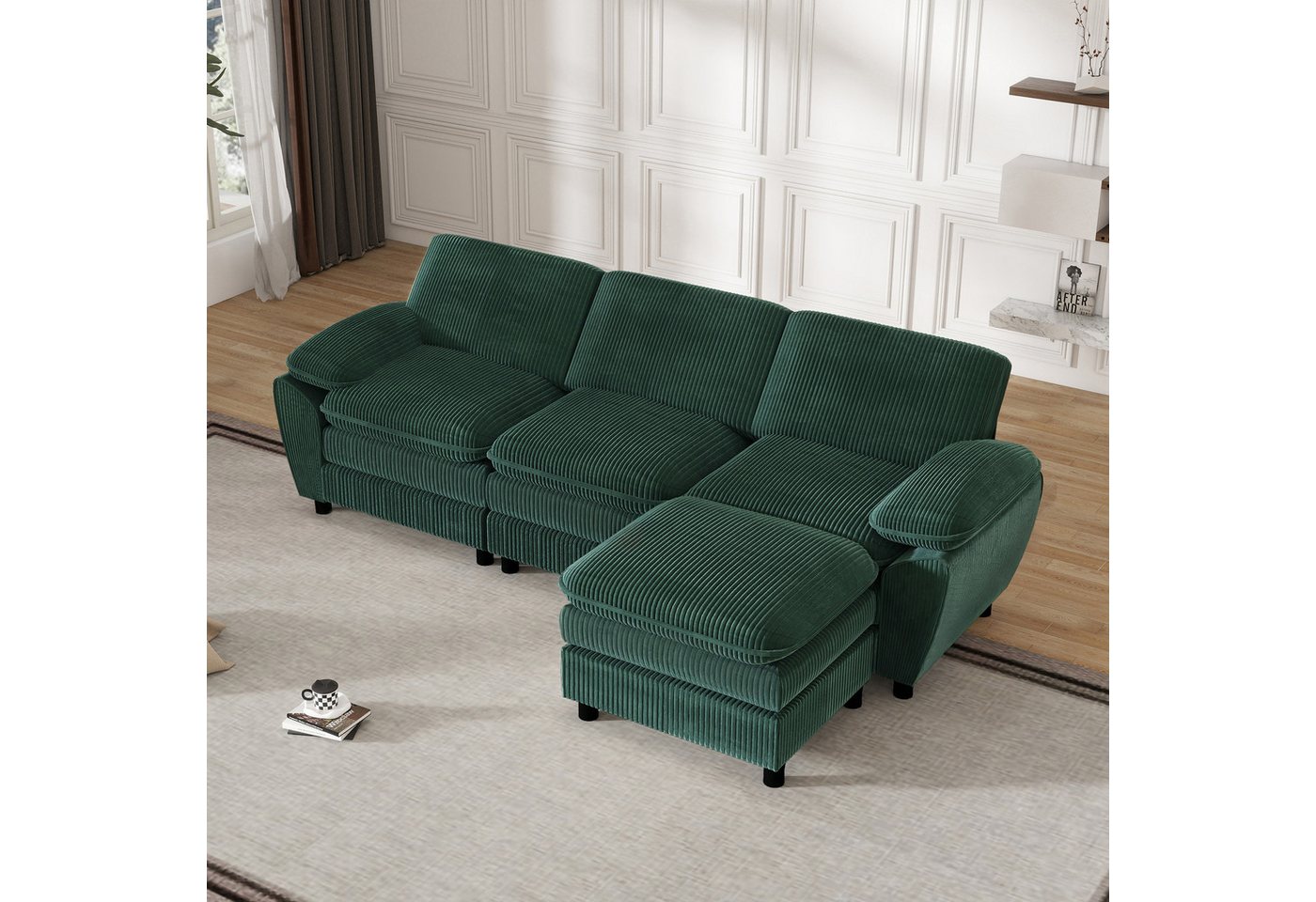 Odikalo 3-Sitzer Kombi-Sofa Loungesofa Freizeitsofa Kissen-Sofa Abnehmbarer Fußhocker Odikalo 3-Sitzer Kombi-Sofa Loungesofa Freizeitsofa Kissen-Sofa Abnehmbarer Fußhocker von Odikalo