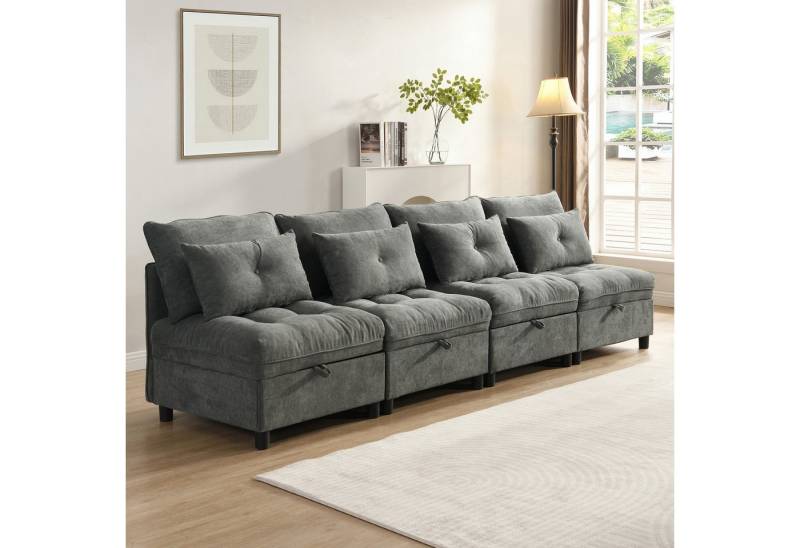 Odikalo 4-Sitzer Modulares Sofa set mit Stauraum & Schlaffunktion, frei kombinierbar von Odikalo
