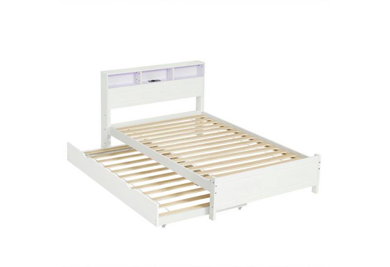 Odikalo Ausziehbett Stauraumbett Polsterbett Jugendbett Flachbett 120x200&90x190cm Weiß Odikalo Ausziehbett Stauraumbett Polsterbett Jugendbett Flachbett 120x200&90x190cm Weiß von Odikalo