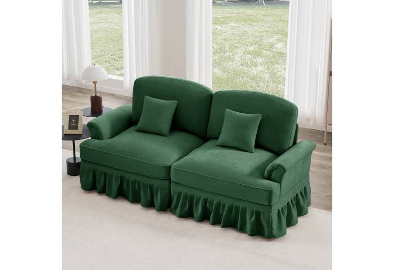 Odikalo Big-Sofa Ecksofa mit Schlaffunktion und Volant, Elegantes Mid-Century 2-3-4-5-Sitzer Sofa aus Chenille mit Trichter-Armlehnen, abnehmbarer Rüschenschürze & spindelförmigen Beinen – Komfortables Sofa fürs Wohnzimmer, Mehrfarbig Odikalo Big-Sofa Ecksofa mit Schlaffunktion und Volant, Elegantes Mid-Century 2-3-4-5-Sitzer Sofa aus Chenille mit Trichter-Armlehnen, abnehmbarer Rüschenschürze & spindelförmigen Beinen – Komfortables Sofa fürs Wohnzimmer, Mehrfarbig von Odikalo