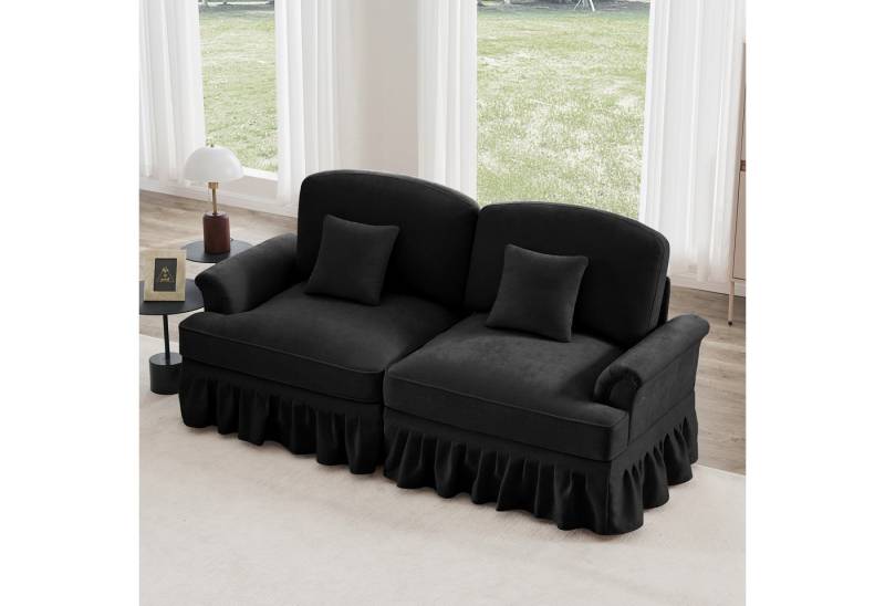 Odikalo Big-Sofa Ecksofa mit Schlaffunktion und Volant, Elegantes Mid-Century 2-3-4-5-Sitzer Sofa aus Chenille mit Trichter-Armlehnen, abnehmbarer Rüschenschürze & spindelförmigen Beinen – Komfortables Sofa fürs Wohnzimmer, Mehrfarbig Odikalo Big-Sofa Ecksofa mit Schlaffunktion und Volant, Elegantes Mid-Century 2-3-4-5-Sitzer Sofa aus Chenille mit Trichter-Armlehnen, abnehmbarer Rüschenschürze & spindelförmigen Beinen – Komfortables Sofa fürs Wohnzimmer, Mehrfarbig von Odikalo
