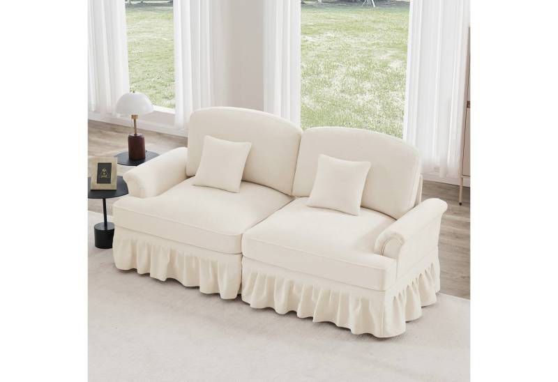 Odikalo Big-Sofa Ecksofa mit Schlaffunktion und Volant, Elegantes Mid-Century 2-3-4-5-Sitzer Sofa aus Chenille mit Trichter-Armlehnen, abnehmbarer Rüschenschürze & spindelförmigen Beinen – Komfortables Sofa fürs Wohnzimmer, Mehrfarbig Odikalo Big-Sofa Ecksofa mit Schlaffunktion und Volant, Elegantes Mid-Century 2-3-4-5-Sitzer Sofa aus Chenille mit Trichter-Armlehnen, abnehmbarer Rüschenschürze & spindelförmigen Beinen – Komfortables Sofa fürs Wohnzimmer, Mehrfarbig von Odikalo