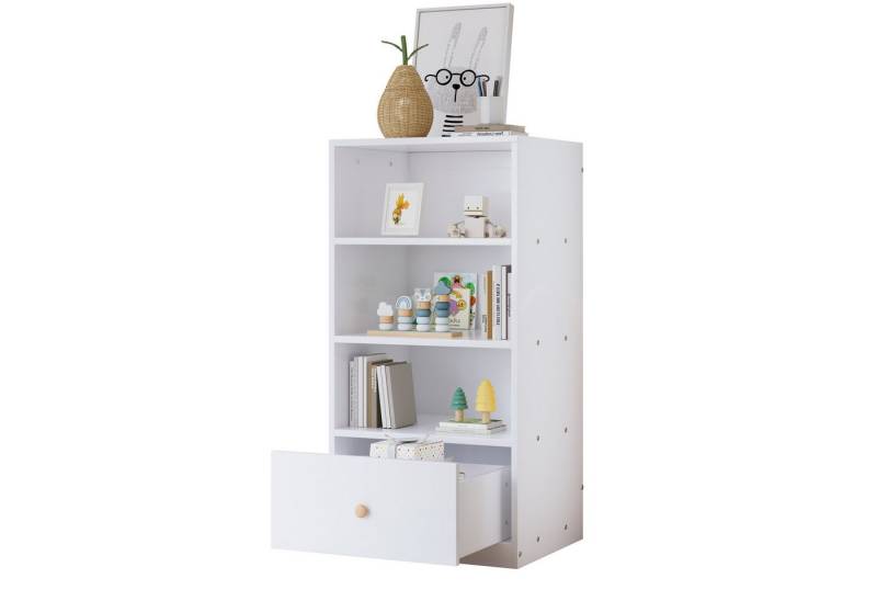 Odikalo Bücherregal Vitrine Regal Einlegeböden einer Schublade Schlafzimmer Wohnzimmer von Odikalo