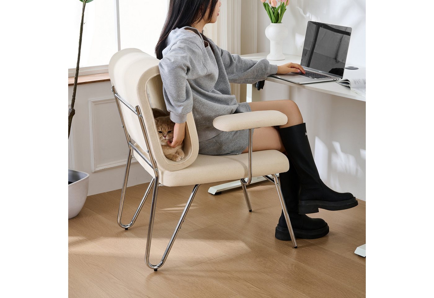 Odikalo Bürostuhl Katzenbett Sessel Stuhl Sitzfläche Armlehnen Rückenlehne Weiss Odikalo Bürostuhl Katzenbett Sessel Stuhl Sitzfläche Armlehnen Rückenlehne Weiss von Odikalo