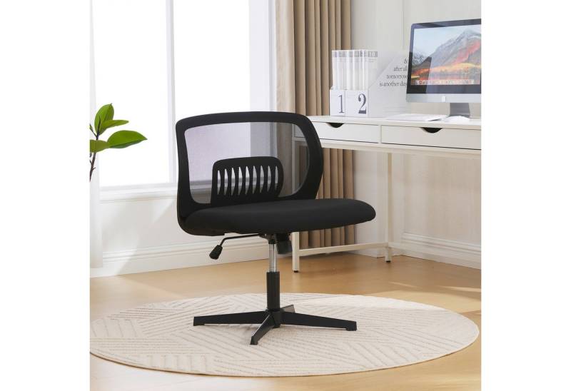 Odikalo Bürostuhl Schreibtischstuhl Ergonomisch Polsterstuhl Drehbar Mehrfarbig (Armlose Bürostühle, Lesesessel mit breiten Polstern, Wohnstühle zum Sitzen mit gekreuzten Beinen, Wippfunktion, höhenverstellbar, 360° drehbar) von Odikalo